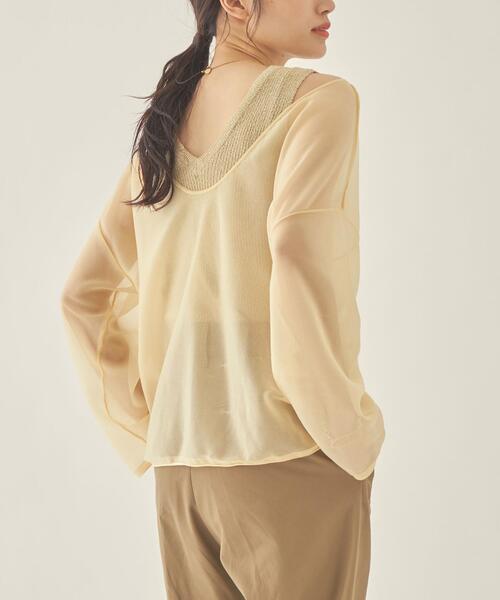 green label relaxing（グリーンレーベルリラクシング）の「＜ EMMEL REFINES（エメル リファインズ） ＞EM シアー×アメスリ マルチウェイ セット（その他トップス・レディース・ダークブラウン/ベージュ/ライム・FREE）」の10枚目の写真