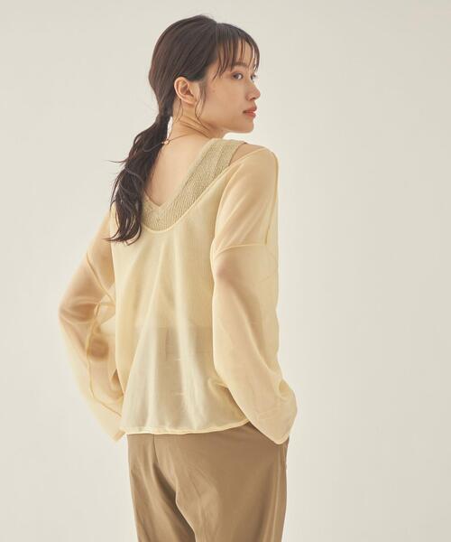 green label relaxing（グリーンレーベルリラクシング）の「＜ EMMEL REFINES（エメル リファインズ） ＞EM シアー×アメスリ マルチウェイ セット（その他トップス・レディース・ダークブラウン/ベージュ/ライム・FREE）」の20枚目の写真