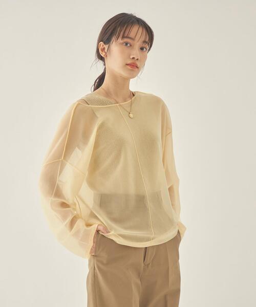 green label relaxing（グリーンレーベルリラクシング）の「＜ EMMEL REFINES（エメル リファインズ） ＞EM シアー×アメスリ マルチウェイ セット（その他トップス・レディース・ダークブラウン/ベージュ/ライム・FREE）」の8枚目の写真