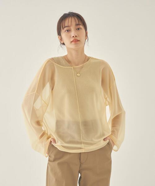 green label relaxing（グリーンレーベルリラクシング）の「＜ EMMEL REFINES（エメル リファインズ） ＞EM シアー×アメスリ マルチウェイ セット（その他トップス・レディース・ダークブラウン/ベージュ/ライム・FREE）」の6枚目の写真