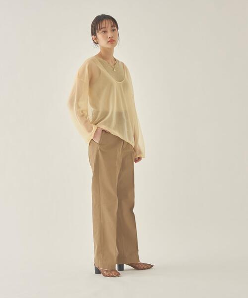 green label relaxing（グリーンレーベルリラクシング）の「＜ EMMEL REFINES（エメル リファインズ） ＞EM シアー×アメスリ マルチウェイ セット（その他トップス・レディース・ダークブラウン/ベージュ/ライム・FREE）」の18枚目の写真