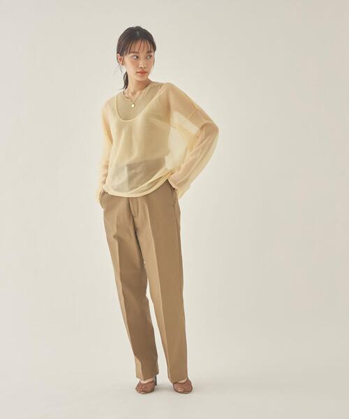 green label relaxing（グリーンレーベルリラクシング）の「＜ EMMEL REFINES（エメル リファインズ） ＞EM シアー×アメスリ マルチウェイ セット（その他トップス・レディース・ダークブラウン/ベージュ/ライム・FREE）」の15枚目の写真