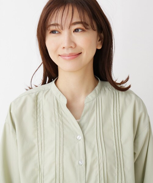 SHOO・LA・RUE(シューラルー)の「◆【2点セット】ピンタックシャツ+インナー(その他トップス・レディース・ホワイト系/ライトグリーン/ネイビー系2・02/03/04)」の9枚目の写真