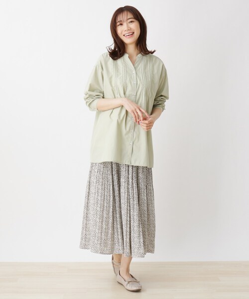 SHOO・LA・RUE(シューラルー)の「◆【2点セット】ピンタックシャツ+インナー(その他トップス・レディース・ホワイト系/ライトグリーン/ネイビー系2・02/03/04)」の7枚目の写真