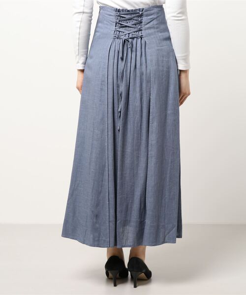 archives(アルシーヴ)の「麻混バックレースアップスカート(スカート・レディース・アイボリー/グリーン系その他/チャコールグレー/ブルー/ブラック/パープル・MEDIUM)」の7枚目の写真