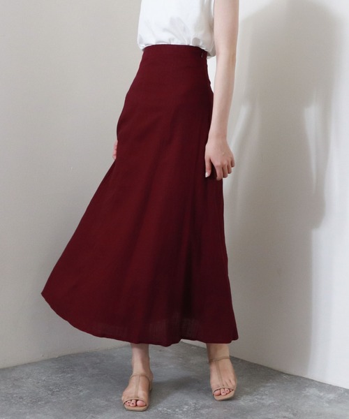 archives(アルシーヴ)の「麻混バックレースアップスカート(スカート・レディース・アイボリー/グリーン系その他/チャコールグレー/ブルー/ブラック/パープル・MEDIUM)」の6枚目の写真