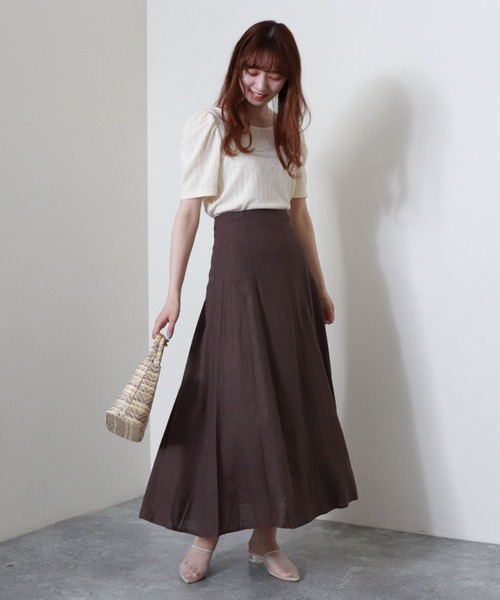 archives(アルシーヴ)の「麻混バックレースアップスカート(スカート・レディース・アイボリー/グリーン系その他/チャコールグレー/ブルー/ブラック/パープル・MEDIUM)」の15枚目の写真