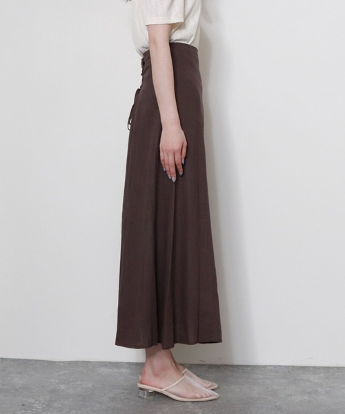 archives(アルシーヴ)の「麻混バックレースアップスカート(スカート・レディース・アイボリー/グリーン系その他/チャコールグレー/ブルー/ブラック/パープル・MEDIUM)」の18枚目の写真