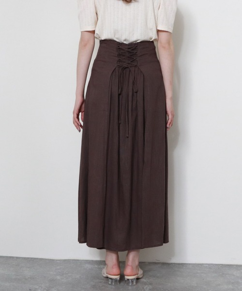 archives(アルシーヴ)の「麻混バックレースアップスカート(スカート・レディース・アイボリー/グリーン系その他/チャコールグレー/ブルー/ブラック/パープル・MEDIUM)」の17枚目の写真