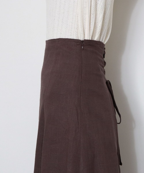archives(アルシーヴ)の「麻混バックレースアップスカート(スカート・レディース・アイボリー/グリーン系その他/チャコールグレー/ブルー/ブラック/パープル・MEDIUM)」の22枚目の写真