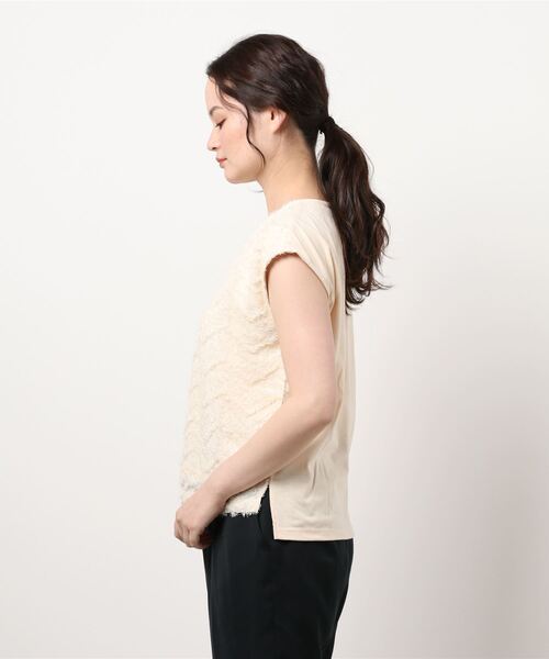 NICOLE white（ニコルホワイト）の「フロントフリンジジャガードブラウス（シャツ/ブラウス・レディース・オフホワイト/サックスブルー・FREE）」の18枚目の写真