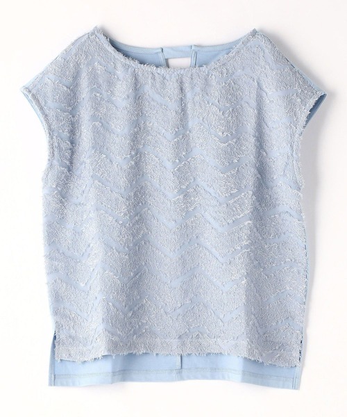 NICOLE white（ニコルホワイト）の「フロントフリンジジャガードブラウス（シャツ/ブラウス・レディース・オフホワイト/サックスブルー・FREE）」の14枚目の写真