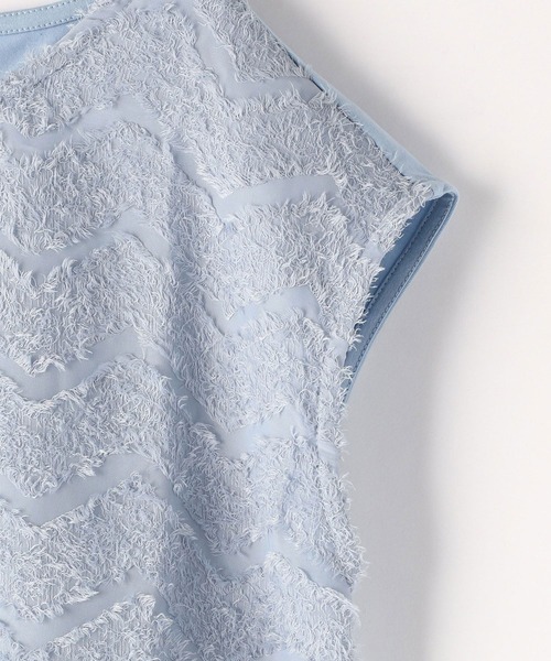 NICOLE white（ニコルホワイト）の「フロントフリンジジャガードブラウス（シャツ/ブラウス・レディース・オフホワイト/サックスブルー・FREE）」の19枚目の写真