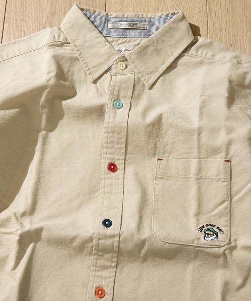 Candy Fantasy(キャンディーファンタジー)の「【a】オックス チェスト刺繍半袖シャツ(シャツ/ブラウス・メンズ・サックスブルー/ホワイト系その他/ホワイト/ネイビー/マルチ/ネイビー系/ミント/ベージュ系その他/ベージュ・LARGE/X-LARGE/MEDIUM)」の4枚目の写真