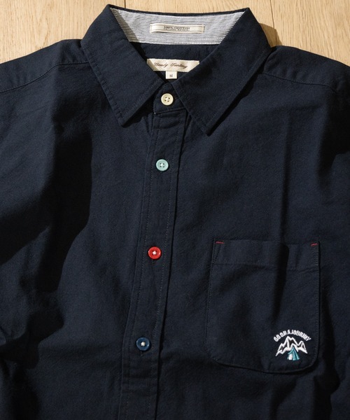 Candy Fantasy(キャンディーファンタジー)の「【a】オックス チェスト刺繍半袖シャツ(シャツ/ブラウス・メンズ・サックスブルー/ホワイト系その他/ホワイト/ネイビー/マルチ/ネイビー系/ミント/ベージュ系その他/ベージュ・LARGE/X-LARGE/MEDIUM)」の6枚目の写真