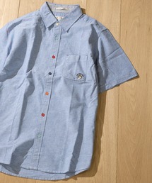 【a】オックス チェスト刺繍半袖シャツ