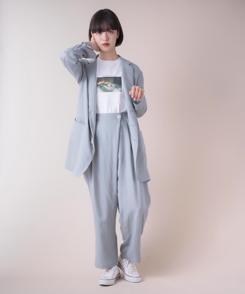 La SRIC（ラスリック）の「La SRIC / オーバーサイズテーラージャケット 【セットアップ可】（テーラードジャケット・レディース・ブルー系その他/ベージュ・38）」の16枚目の写真