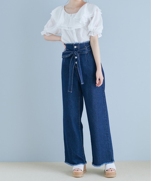 OLIVE des OLIVE（オリーブデオリーブ）の「ヒロイン級ダブルフロントブラウス（シャツ/ブラウス・レディース・ホワイト/オフホワイト/アイボリー・FREE）」の7枚目の写真