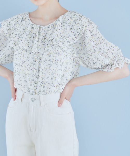 OLIVE des OLIVE（オリーブデオリーブ）の「ヒロイン級ダブルフロントブラウス（シャツ/ブラウス・レディース・ホワイト/オフホワイト/アイボリー・FREE）」の12枚目の写真