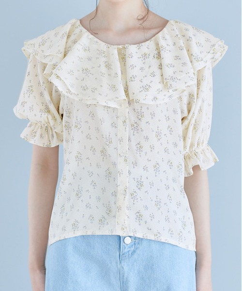 OLIVE des OLIVE（オリーブデオリーブ）の「ヒロイン級ダブルフロントブラウス（シャツ/ブラウス・レディース・ホワイト/オフホワイト/アイボリー・FREE）」の9枚目の写真