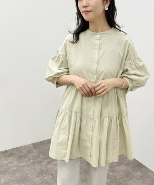 apres jour mignon（アプレジュールミニョン）の「袖ボリュームティアードブラウス 【ZOZOTOWN限定アイテム】（シャツ/ブラウス・レディース・ミント/オフホワイト/ブラック・フリー/X-LARGE）」の3枚目の写真