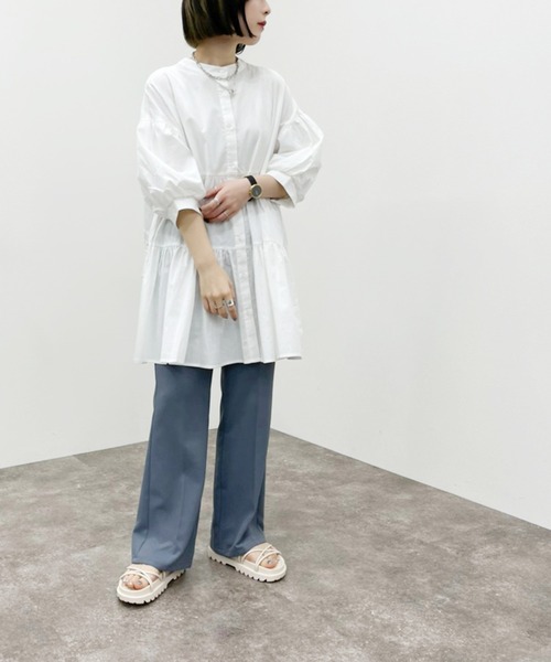 apres jour mignon（アプレジュールミニョン）の「袖ボリュームティアードブラウス 【ZOZOTOWN限定アイテム】（シャツ/ブラウス・レディース・ミント/オフホワイト/ブラック・フリー/X-LARGE）」の9枚目の写真