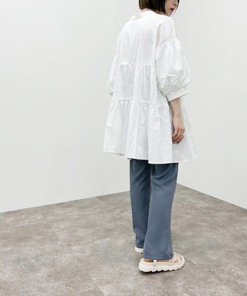 apres jour mignon（アプレジュールミニョン）の「袖ボリュームティアードブラウス 【ZOZOTOWN限定アイテム】（シャツ/ブラウス・レディース・ミント/オフホワイト/ブラック・フリー/X-LARGE）」の11枚目の写真