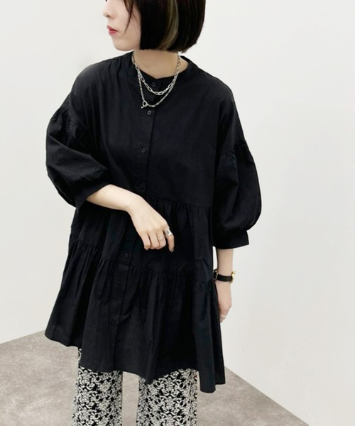 apres jour mignon（アプレジュールミニョン）の「袖ボリュームティアードブラウス 【ZOZOTOWN限定アイテム】（シャツ/ブラウス・レディース・ミント/オフホワイト/ブラック・フリー/X-LARGE）」の12枚目の写真