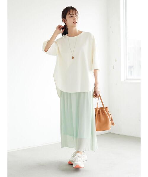 CRAFT STANDARD BOUTIQUE(クラフトスタンダードブティック)の「ハーフスリーブTシャツ *(Tシャツ/カットソー・レディース・ネイビー/ライトグリーン/アイボリー/ブルーグリーン/ブルー系その他2/イエロー系その他2・FREE)」の19枚目の写真