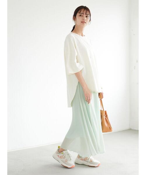 CRAFT STANDARD BOUTIQUE(クラフトスタンダードブティック)の「ハーフスリーブTシャツ *(Tシャツ/カットソー・レディース・ネイビー/ライトグリーン/アイボリー/ブルーグリーン/ブルー系その他2/イエロー系その他2・FREE)」の21枚目の写真