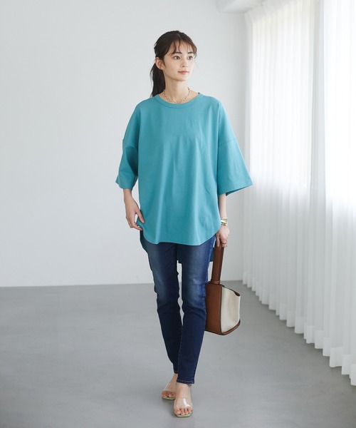 CRAFT STANDARD BOUTIQUE(クラフトスタンダードブティック)の「ハーフスリーブTシャツ *(Tシャツ/カットソー・レディース・ネイビー/ライトグリーン/アイボリー/ブルーグリーン/ブルー系その他2/イエロー系その他2・FREE)」の16枚目の写真