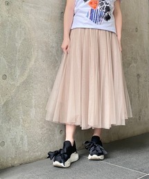 Dignite collier | 【Dignite collier/ディニテコリエ】ドローストリンググログランリボンチュールスカート(スカート)