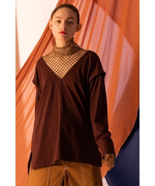 AULA AILA(アウラアイラ)の「レイヤードロングTシャツセット(Tシャツ/カットソー・レディース・ホワイト/チャコールグレー/ブラック/ブラウン・0)」の4枚目の写真