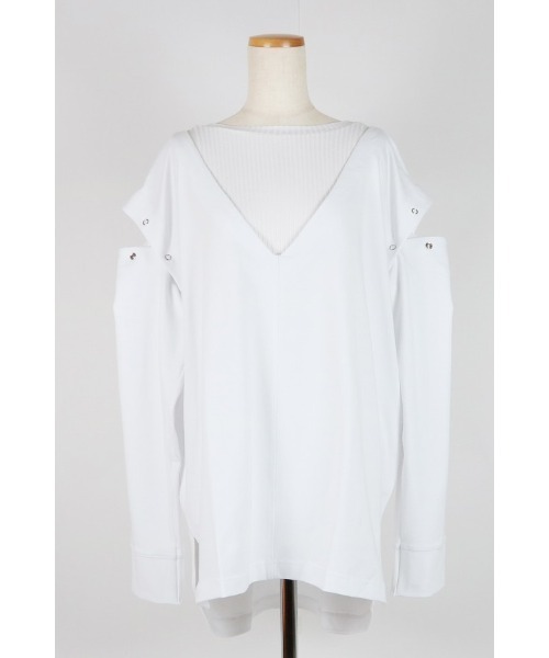 AULA AILA(アウラアイラ)の「レイヤードロングTシャツセット(Tシャツ/カットソー・レディース・ホワイト/チャコールグレー/ブラック/ブラウン・0)」の11枚目の写真