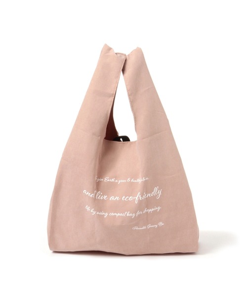 GLOBAL WORK（グローバルワーク）の「畳めるロゴコンビニバック/941766（エコバッグ/サブバッグ・レディース・ピンク/ライトブルー/ライトグリーン/ダークグレー・FREE）」の4枚目の写真