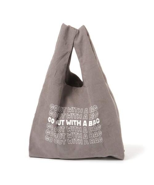 GLOBAL WORK（グローバルワーク）の「畳めるロゴコンビニバック/941766（エコバッグ/サブバッグ・レディース・ピンク/ライトブルー/ライトグリーン/ダークグレー・FREE）」の2枚目の写真