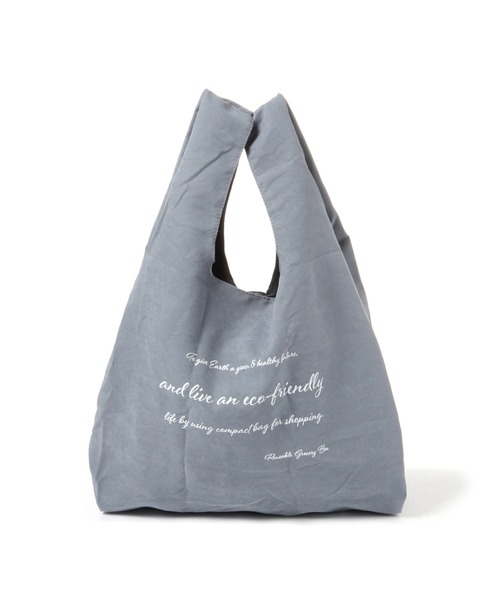 GLOBAL WORK（グローバルワーク）の「畳めるロゴコンビニバック/941766（エコバッグ/サブバッグ・レディース・ピンク/ライトブルー/ライトグリーン/ダークグレー・FREE）」の3枚目の写真