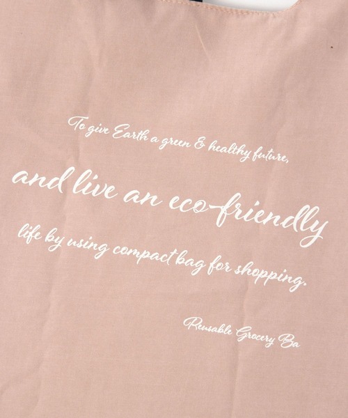 GLOBAL WORK（グローバルワーク）の「畳めるロゴコンビニバック/941766（エコバッグ/サブバッグ・レディース・ピンク/ライトブルー/ライトグリーン/ダークグレー・FREE）」の6枚目の写真