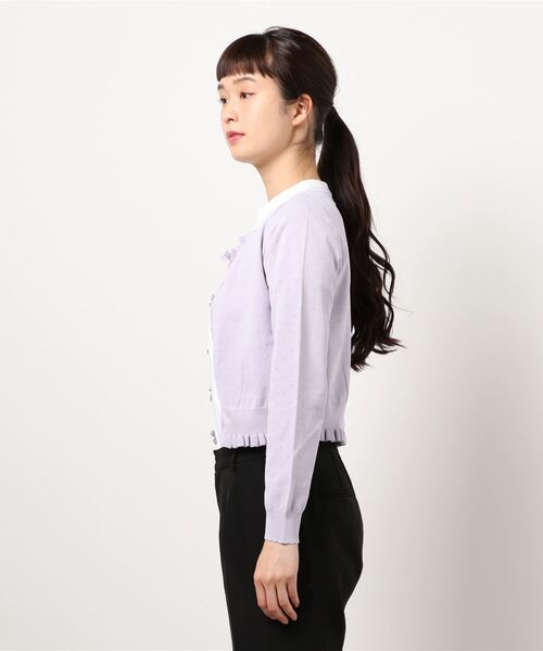 LODISPOTTO（ロディスポット）の「スウィートアイレットカーディガン（カーディガン/ボレロ・レディース・ホワイト/ラベンダー/ピンク・MEDIUM）」の4枚目の写真