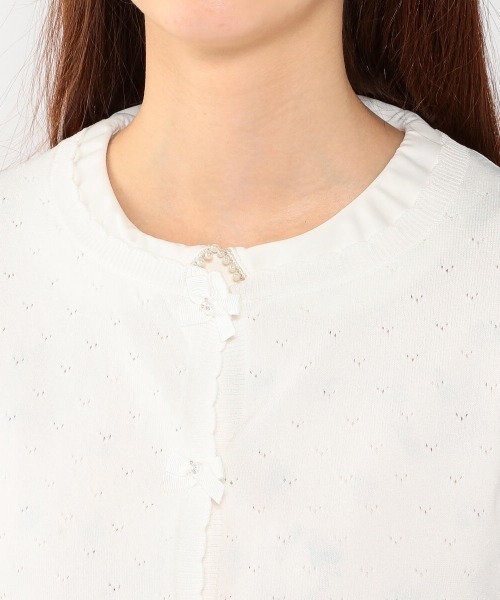 LODISPOTTO（ロディスポット）の「スウィートアイレットカーディガン（カーディガン/ボレロ・レディース・ホワイト/ラベンダー/ピンク・MEDIUM）」の8枚目の写真