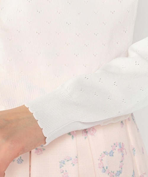 LODISPOTTO（ロディスポット）の「スウィートアイレットカーディガン（カーディガン/ボレロ・レディース・ホワイト/ラベンダー/ピンク・MEDIUM）」の10枚目の写真