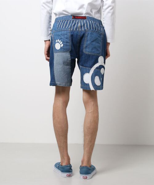 PANDIESTA(パンディエスタ)の「PANDIESTA JAPAN / パンディエスタジャパン 熊猫謹製パッチワークショートパンツ (M2)(その他パンツ・メンズ・カーキ/ブルー・M/L/XL/XXL)」の5枚目の写真
