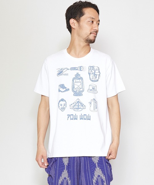 チャイハネ（チャイハネ）の「【チャイハネ】洋輔×Amina キャンプTシャツ（Tシャツ/カットソー・メンズ・ホワイト/ブラック/オレンジ・M/L）」の2枚目の写真