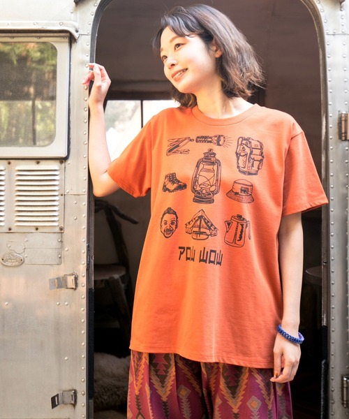 チャイハネ（チャイハネ）の「【チャイハネ】洋輔×Amina キャンプTシャツ（Tシャツ/カットソー・メンズ・ホワイト/ブラック/オレンジ・M/L）」の3枚目の写真