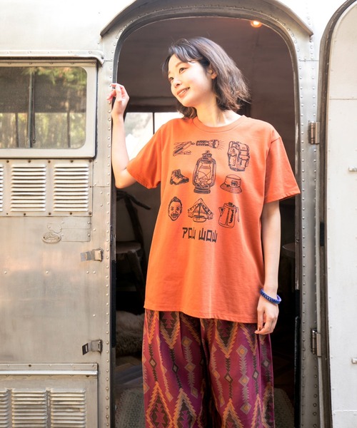 チャイハネ（チャイハネ）の「【チャイハネ】洋輔×Amina キャンプTシャツ（Tシャツ/カットソー・メンズ・ホワイト/ブラック/オレンジ・M/L）」の7枚目の写真