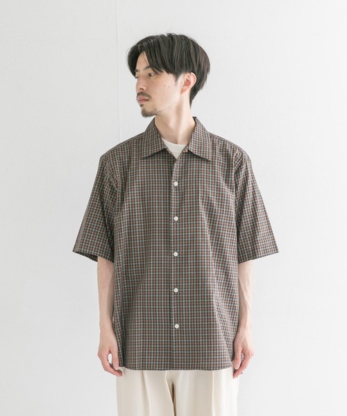 MANUAL ALPHABET（マニュアル アルファベット）の「MANUAL ALPHABET　TWILL CHECK SHORT-SLEEVE SHIRTS（シャツ/ブラウス・メンズ・ブラウン系その他/ホワイト系その他・2/3）」の7枚目の写真