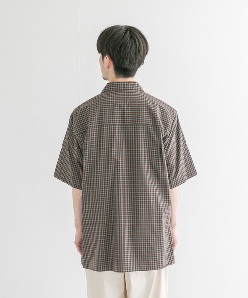 MANUAL ALPHABET（マニュアル アルファベット）の「MANUAL ALPHABET　TWILL CHECK SHORT-SLEEVE SHIRTS（シャツ/ブラウス・メンズ・ブラウン系その他/ホワイト系その他・2/3）」の9枚目の写真
