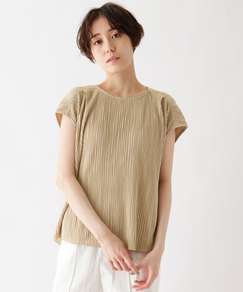 DRESKIP（ドレスキップ）の「◆ひんやりプリーツプルオーバー（シャツ/ブラウス・レディース・キャメル/グレー系その他/ダークオレンジ/ナチュラル・02/04/03）」の3枚目の写真