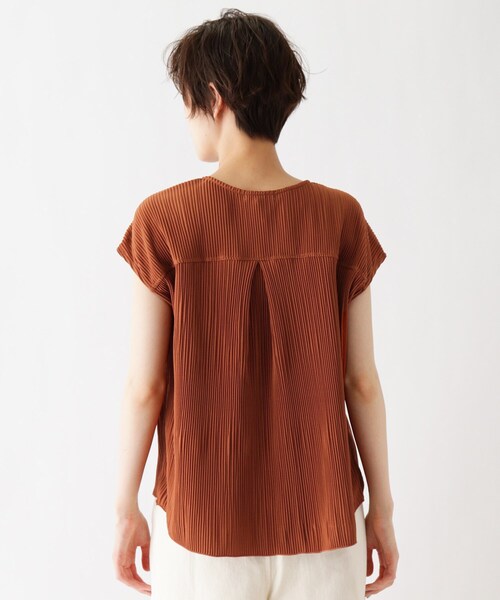 DRESKIP（ドレスキップ）の「◆ひんやりプリーツプルオーバー（シャツ/ブラウス・レディース・キャメル/グレー系その他/ダークオレンジ/ナチュラル・02/04/03）」の7枚目の写真