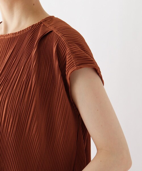 DRESKIP（ドレスキップ）の「◆ひんやりプリーツプルオーバー（シャツ/ブラウス・レディース・キャメル/グレー系その他/ダークオレンジ/ナチュラル・02/04/03）」の9枚目の写真